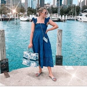 Hill House Ellie Nap Midi Dress in Navy Blue